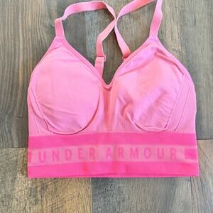 pink Under Armour sports bra xxsmall XXS Seamless Compression Longline gym bra